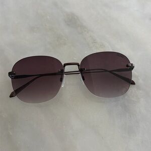 Quay black jezabell rimless aviator sunglasses